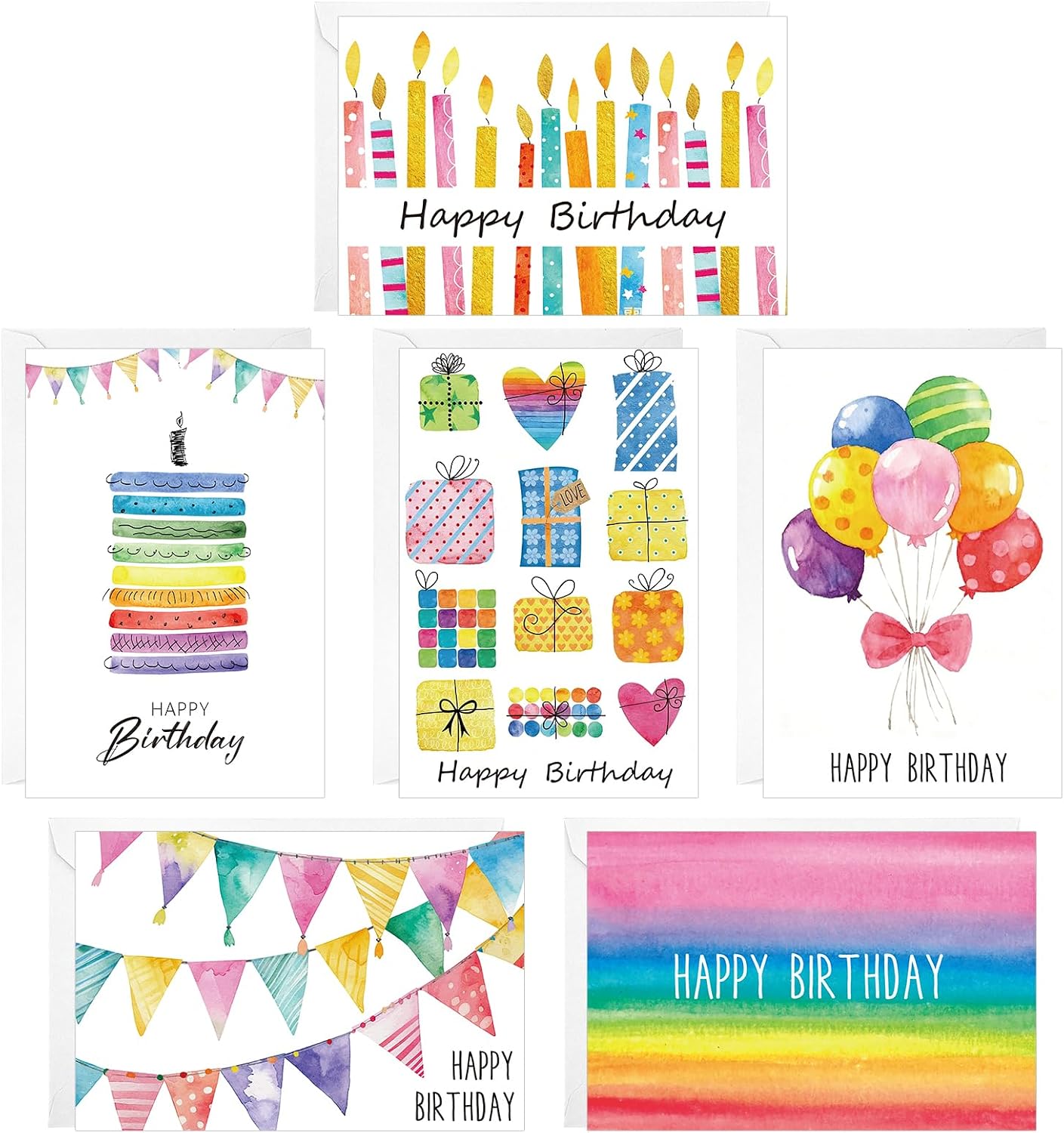 Thboxes Birthday Cards Bulk, 24-Pack 4x6 Happy Birthday Card Assortment