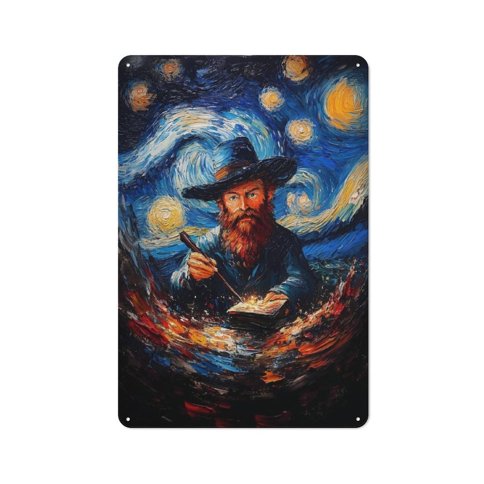 Junmoney Wizardry Starry Night For Lounge Or Reading Corner, Vintage Metal Sign 30X20cm, For Cooler-Season Styling In Lounge And Reading Corner