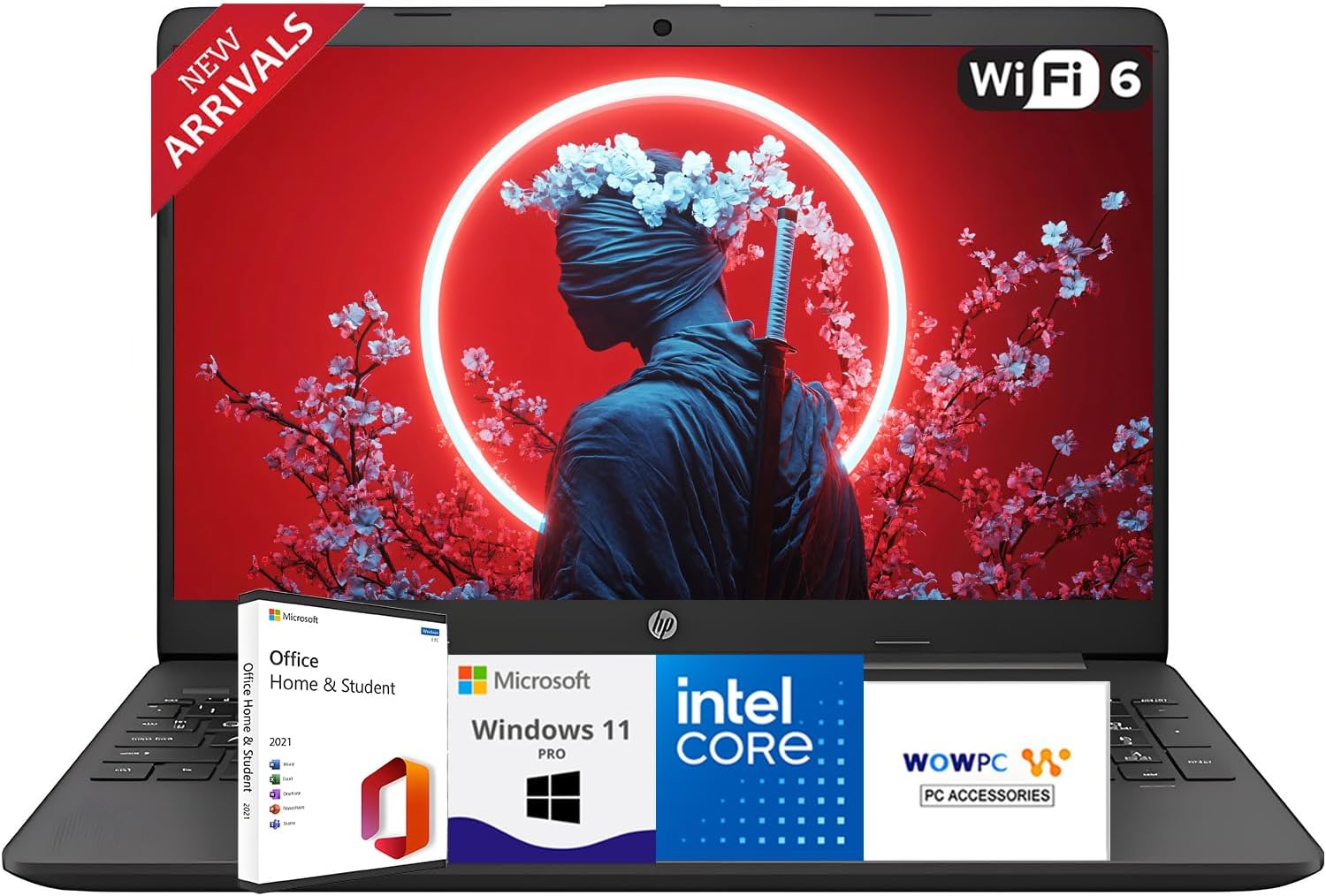 HP 15.6” Business and Student Laptop Included with Microsoft Office, Intel Powerful Processor, 32GB RAM, 1TB SSD, Ultra Quiet Design, Long Battery Life, Wi-Fi 6, Bluetooth 5, Windows 11 Pro, WOWPC