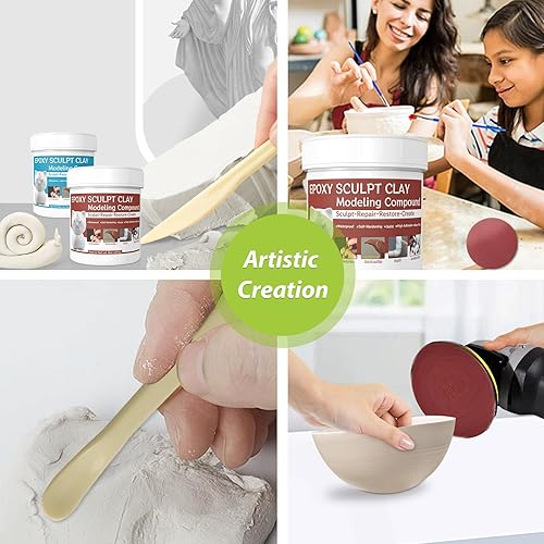 Miniatura 6 de Masilla epoxi negra para metal, 2 partes A y B arcilla epoxi para esculpir, modelado, construcción, reparación, masilla de piscina autoendurecible