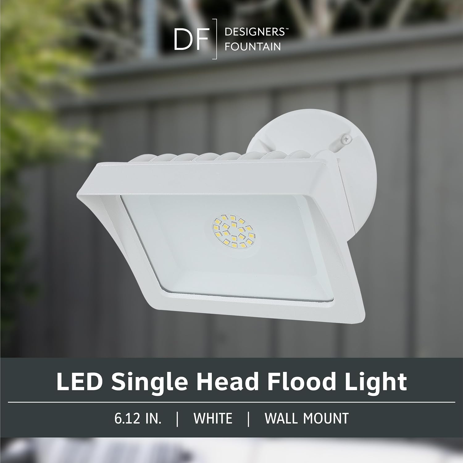 Designers Fountain FL2016N40-06 Integrated Led Adjustable Single-Head White Outdoor Flood Light, 1775 lm, 4000K
