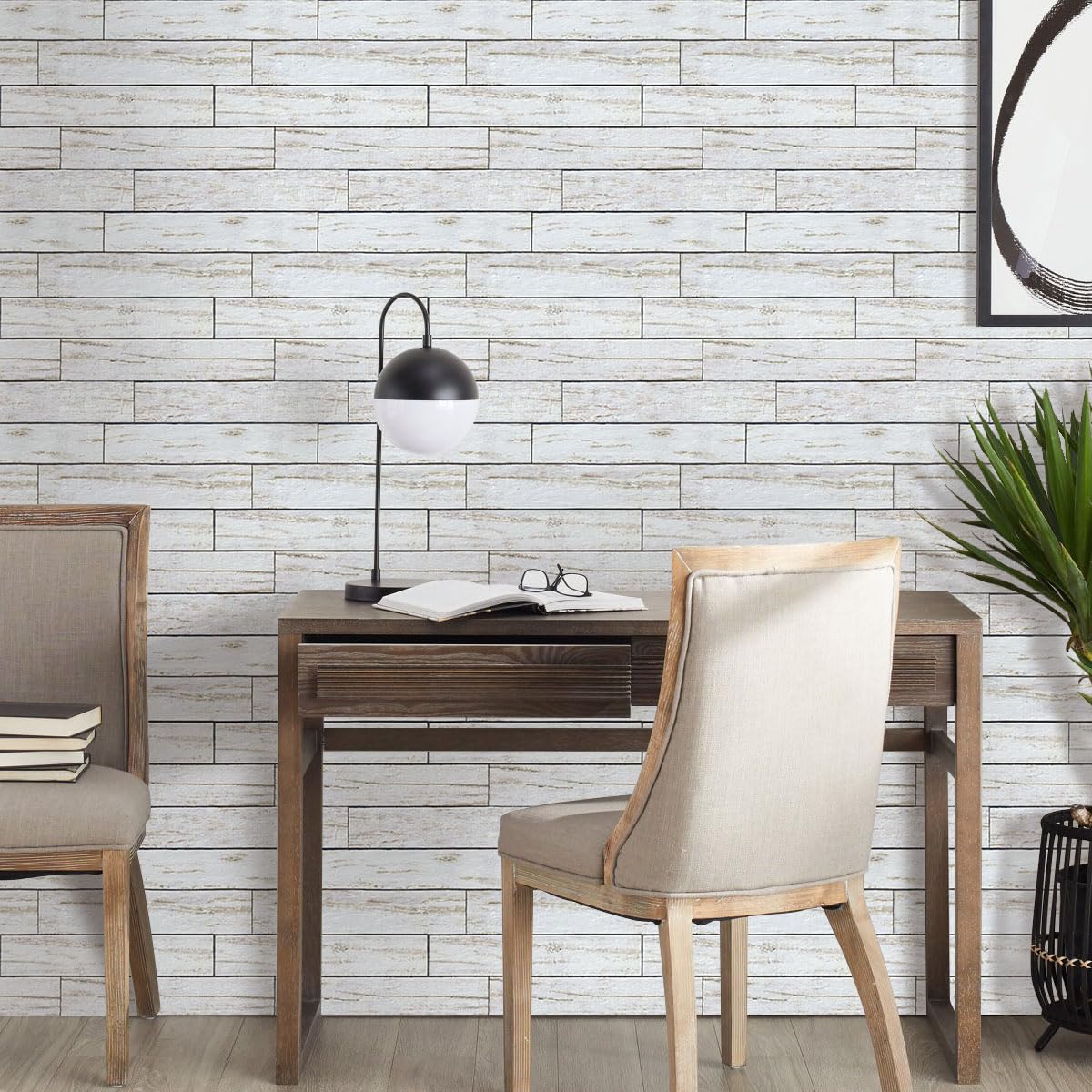 Commomy Papel pintado de madera 3D autoadhesivo para pared, 10 unidades, 30