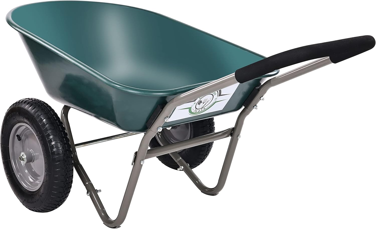 BalanceFrom Dual-Wheel Home Garden Yard Utility Wheelbarrow Cart with Built-in Stand : Patio, Lawn & Garden