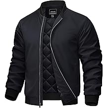 Men's Bomber Jackets Full Zipper Spring Fall Jacket Windproof Water Resistant Winter Warm Padded Coats