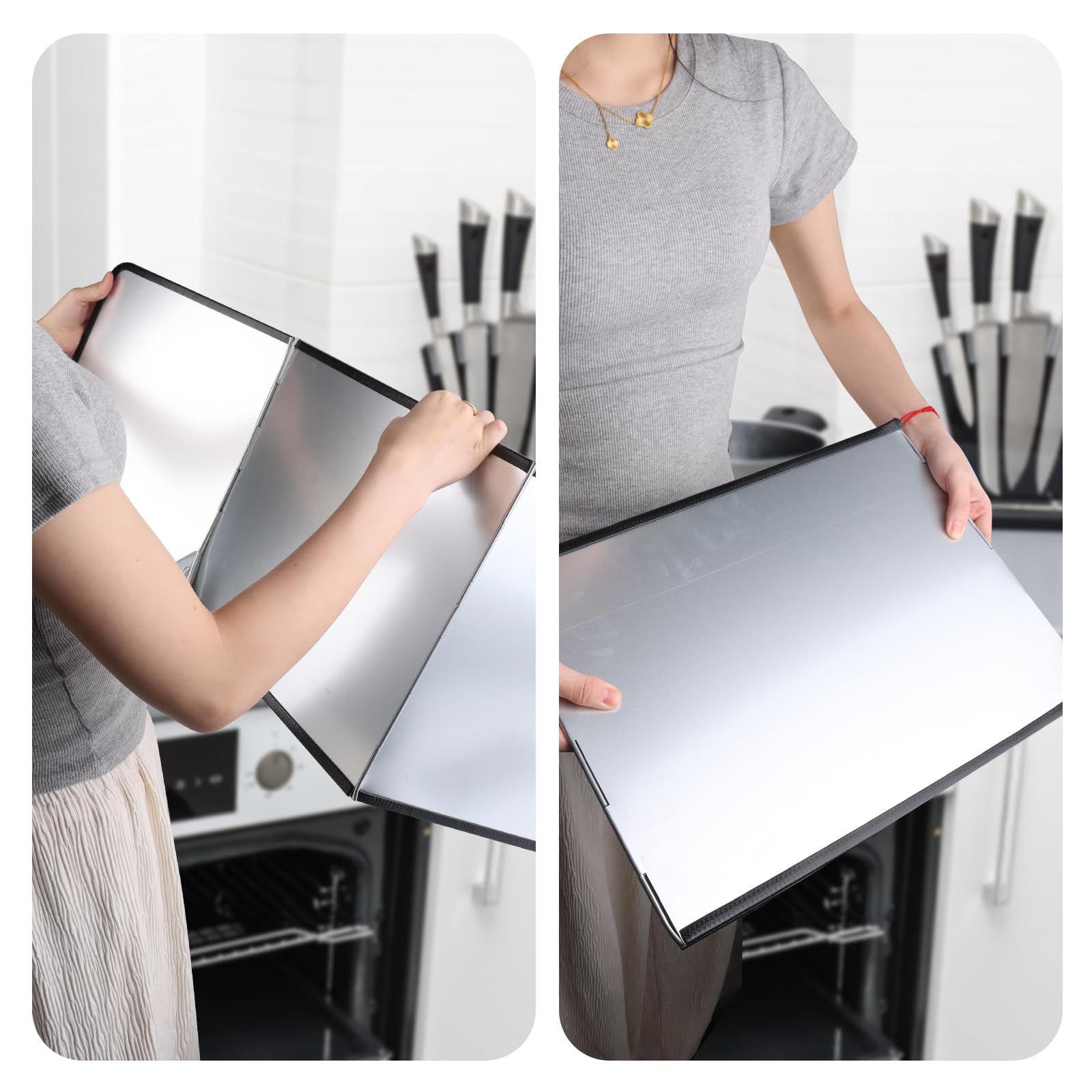 VFANDV Protector Pared Antisalpicaduras Cocina, Protector Salpicaduras Cocina 3 Lados Panel Protector Salpicaduras Cocina Plegable Protector contra Salpicaduras para Estufas y Sartenes (39x29x30cm)