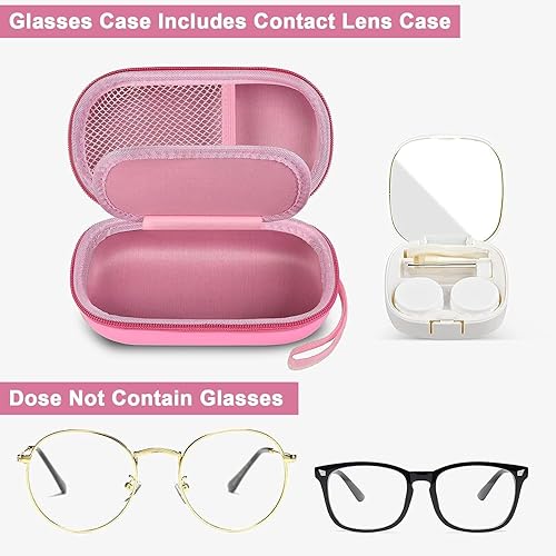 Miniatura 8 de Estuche portátil 2 en 1 para lentes de contacto y funda para lentes, estuche de contacto de viaje con kit de almacenamiento de remojo incluido