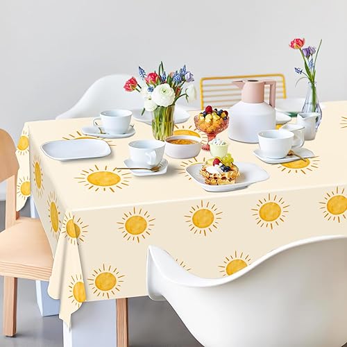 Miniatura 7 de Mantel rectangular de plástico para fiesta de cumpleaños de 3 piezas, tamaño grande de 54 x 108 pulgadas, mantel rectangular de plástico para