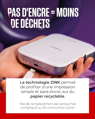 Canon Zoemini 2 Printing Kit: Capture & Create Anywhere - Compact Portable Photo Printer - Bluetooth 5.0 - Fast USB-C Charging for On-the-Go Adventures, Pearl White - 5