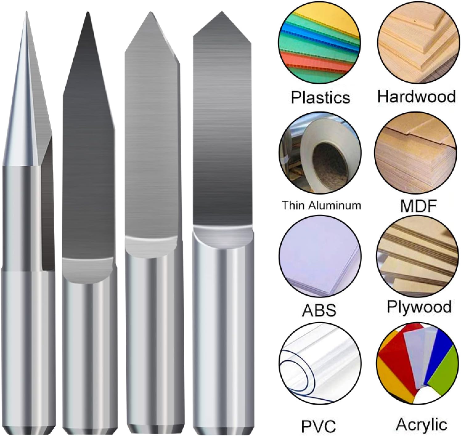 JAINGU3Dフライス盤10個6mmシャンク平底彫刻ビットV字型カービングカッター20-90度PCB超硬エンドミル,90Dx0.3