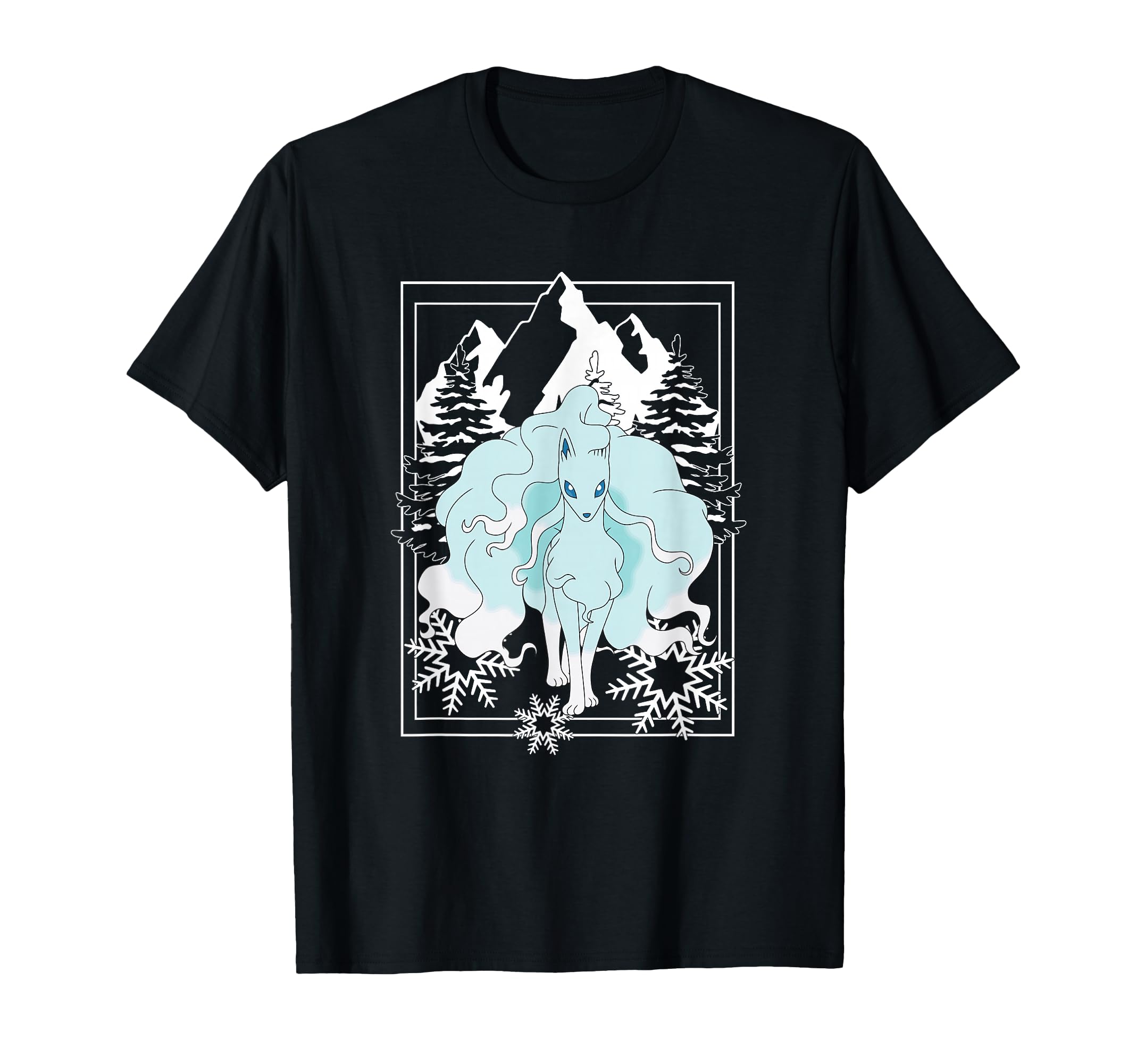 Alolan Ninetales Frozen Mountains Retro Portrait T-Shirt