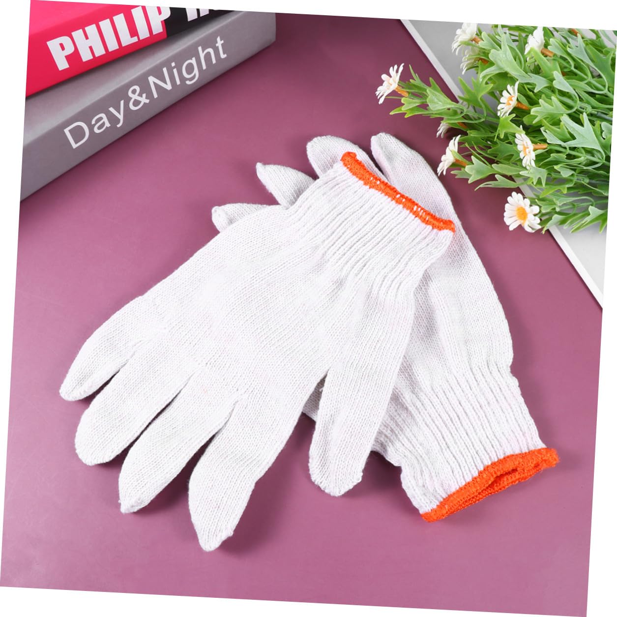 Moufles de Travail en Coton Blanc Antidérapants Protection Travail Lot de 24 Paires en Fil de Coton et Nylon Confort et Résistance