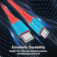 Vista 6 de SUTWKAM Cable cargador de interruptor, video de 100 W20 Gbps4K, funcionalidad 3 en 1, compatible con Nintendo Switch, Steam Deck, PS5, iPhone 15