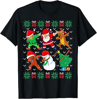 ダビングクリスマスブリークリスマスセーターサンタダブスクワッドキッズボーイ Tシャツ