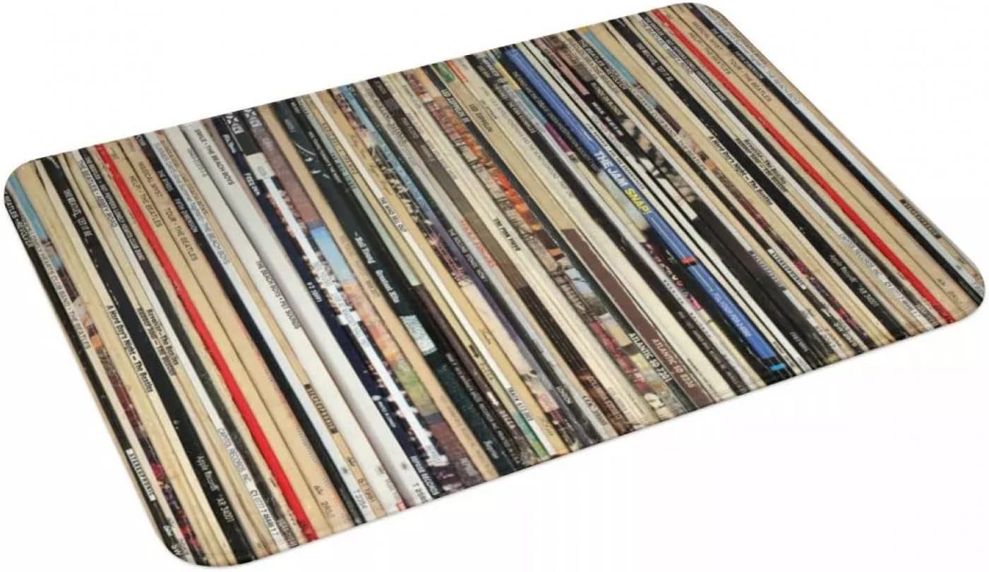 WAXB Doormats Classic Rock Vinyl Records Doormat Carpet Mat Rug Polyester Anti-Slip Floor Decor Bath Bathroom Kitchen Balcony Door Mat Rug Carpet for Kitchen Bathroom Gift