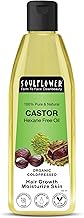 Soulflower Castor Oil for Hair & Skin, Clinically Proven Hair Oil for Hair Growth, Anti Hair Fall, Skin Hydration & Split End Repair | 100% Pure, Ecocert Organic Certified, Natural, 120ml
