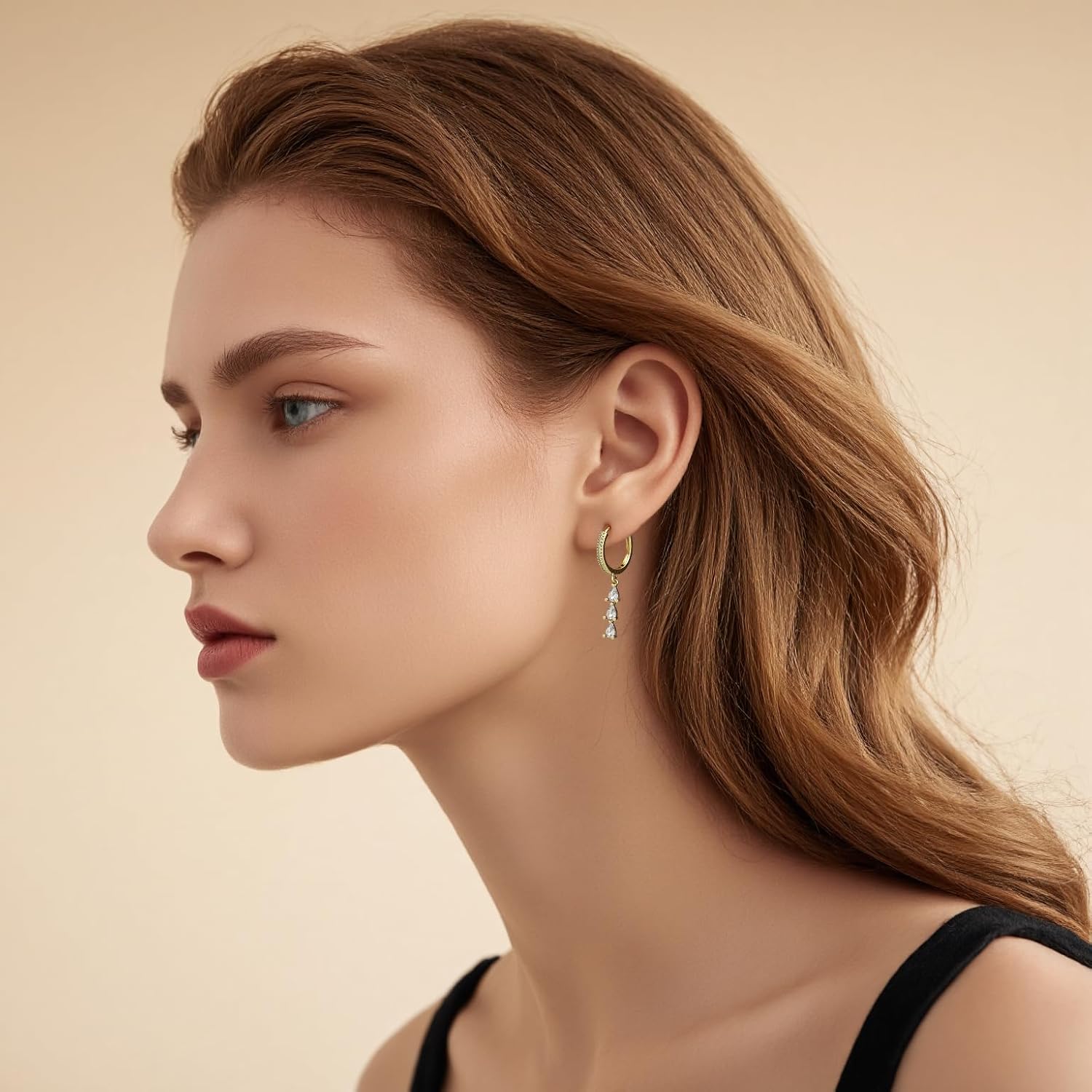 Gold/Silver Dangle Earrings for Women Trendy, Dainty Hypoallergenic Lightweight CZ Drop Stud Earrings Jewelry Gifts - Image 4