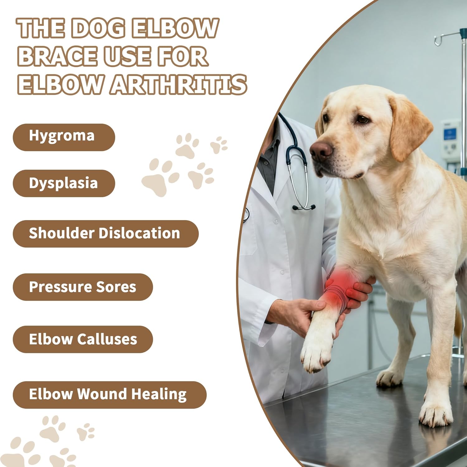 Dog Elbow Brace Protector Pads, Adjustable Front Leg Brace for Dogs with Shoulder Support, Torn Ligament, Arthritis Relief, Prevents Licking and Sores, XL