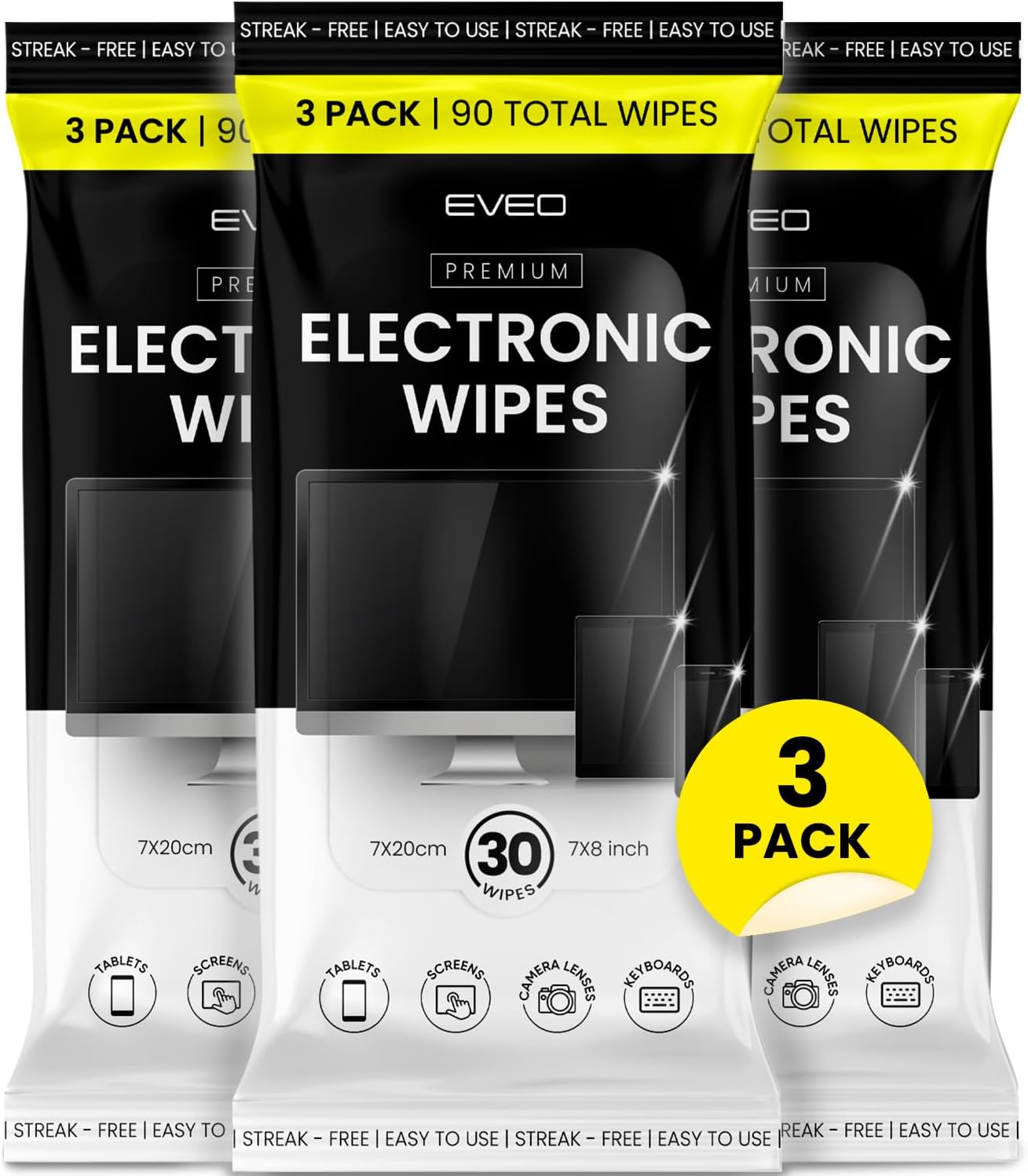 Monitor Cleaner, TV Screen Cleaner Wipes Convenient for Car Use, No Spray, No