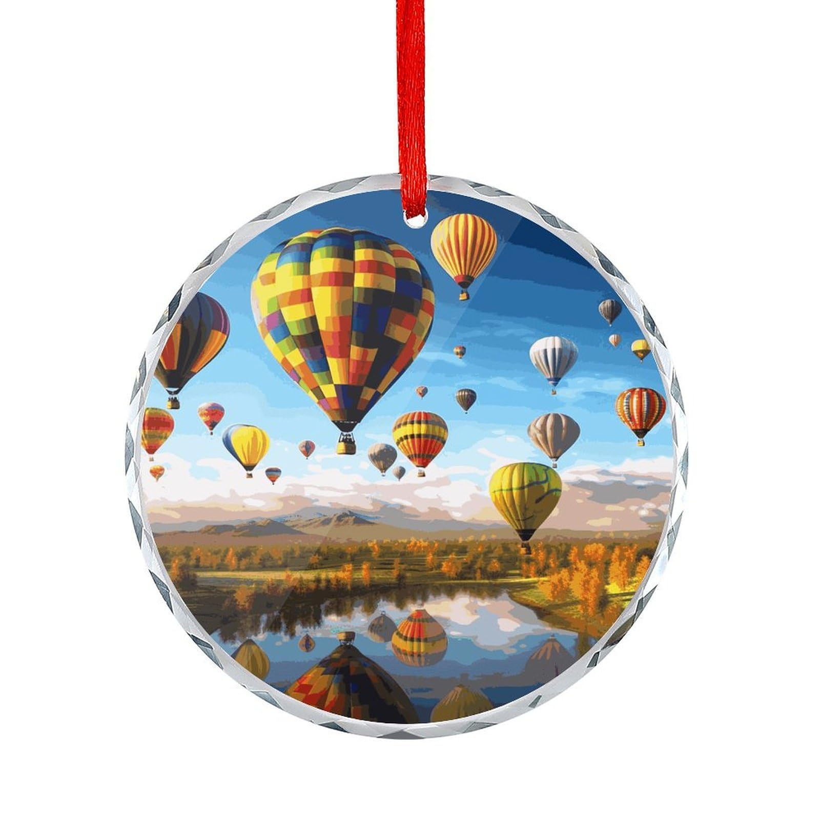 Btcowzrv Style Hot Air Balloons Round Ornament Hanging Pendant Decor