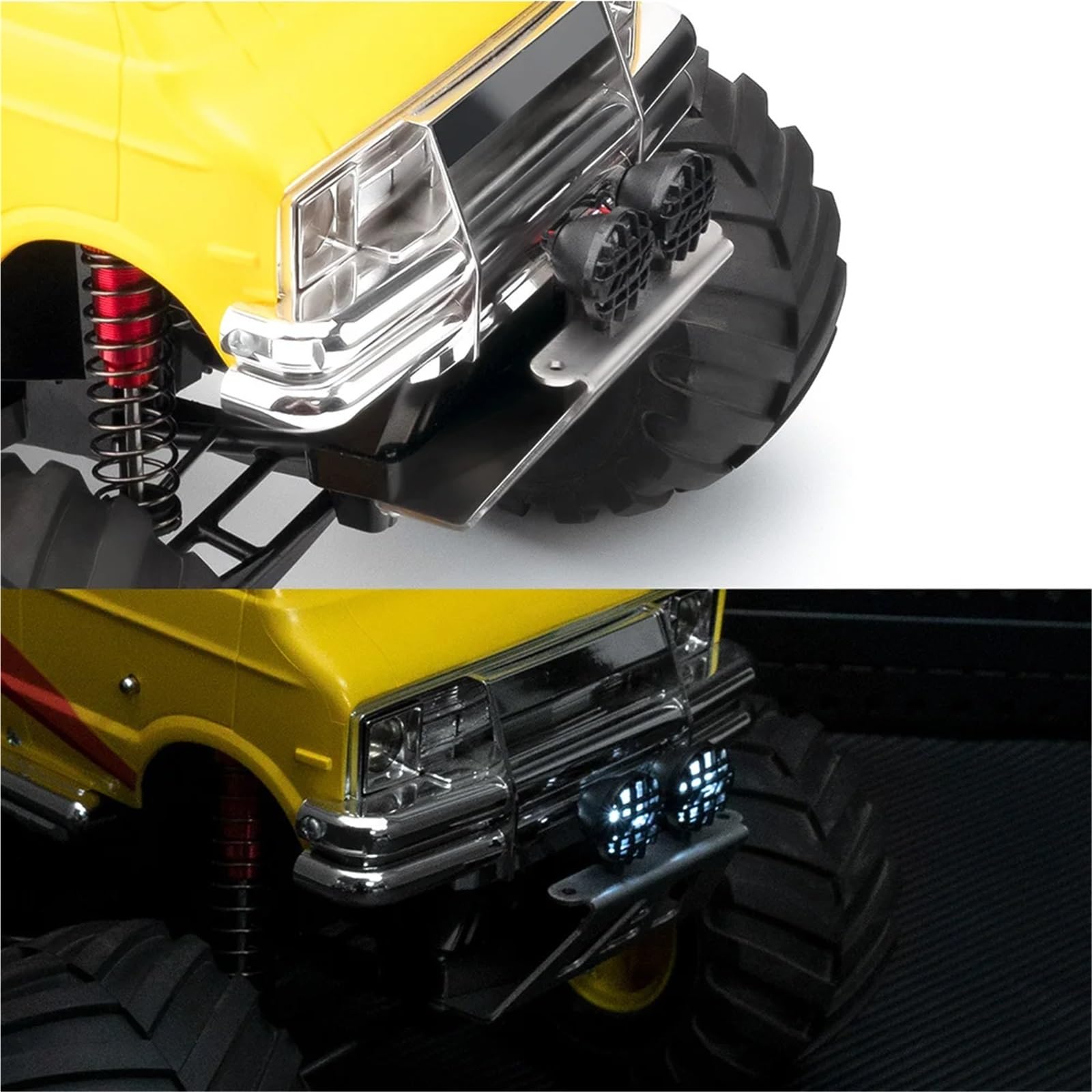 Rc ModèLes DéTachéEs Pour Tamiya Pour Lunch Box 57409 1/12 Métal Pare-chocs Avant Et Phares Voiture Télécommandée Accessoires D'amélioration
