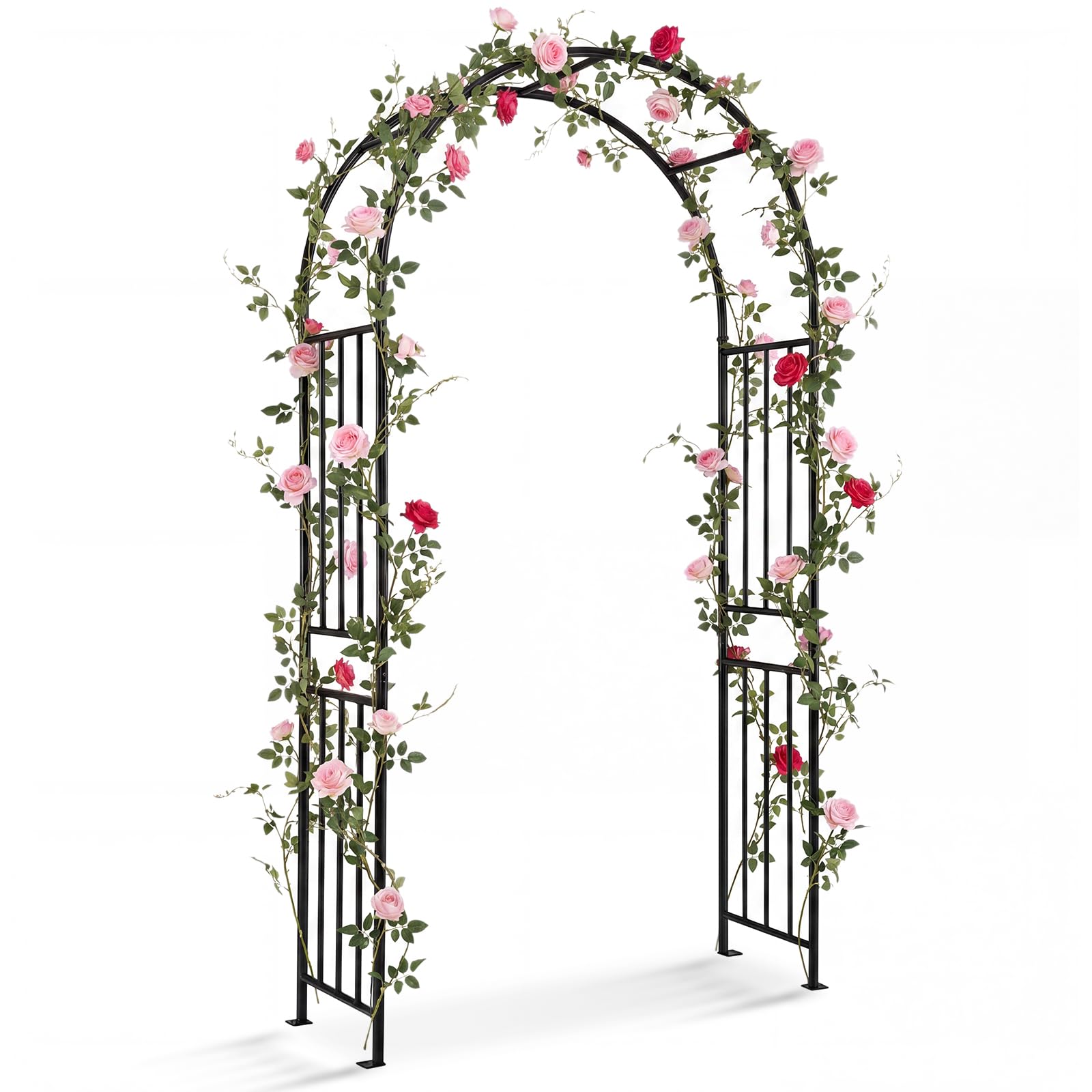 TANGZON 2.2M/2.3M/2.5M Garden Arch, Heavy Duty Metal Roses Vines Climbing Plants Support Archway, Outdoor Patio Yard Lawn Arches Arbour Trellis for Wedding Party Decoration (125 x 44 x 218cm) โ image 1