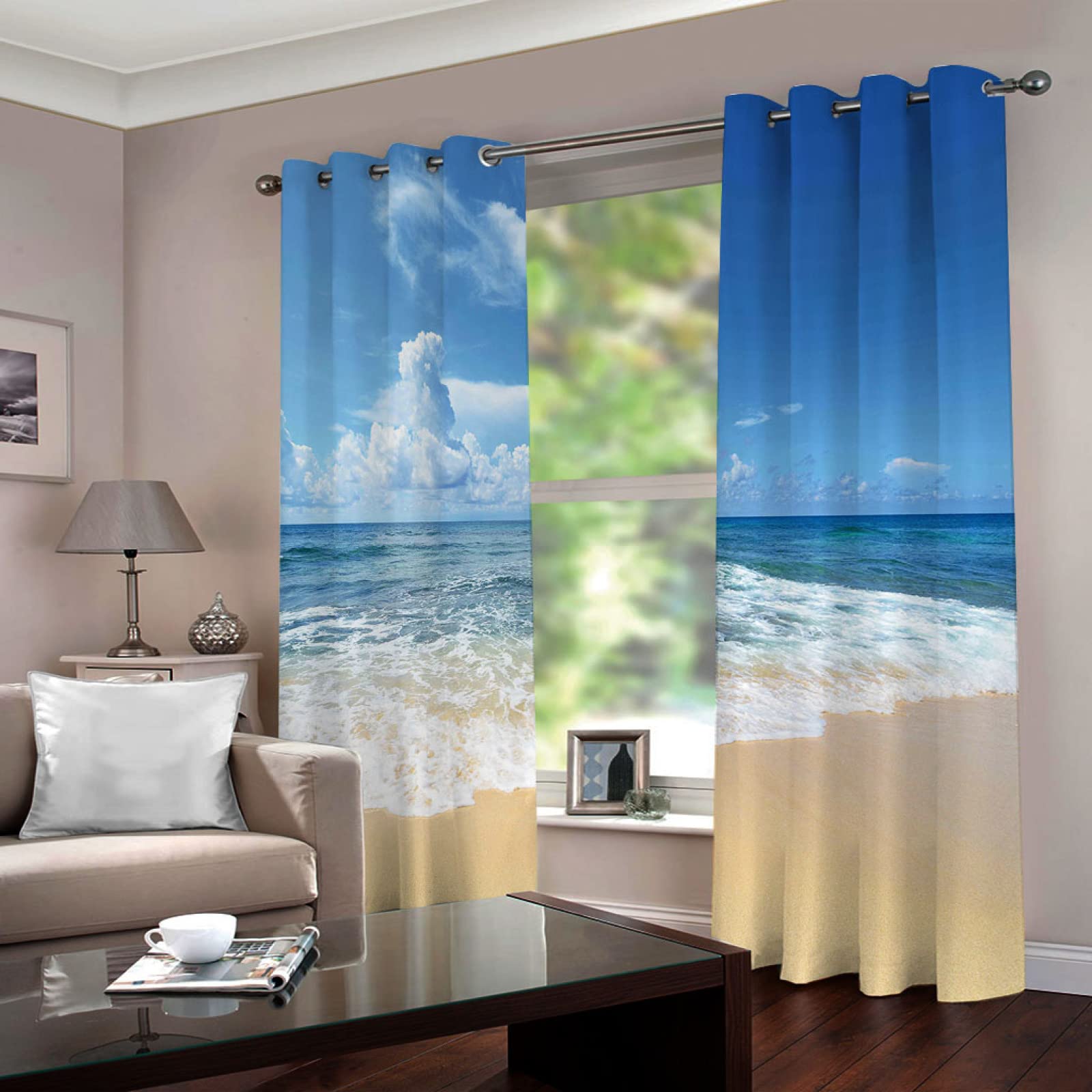Amazon｜防音カーテン 遮音カーテン 幅100 x 丈178 cm x 2枚入 シー