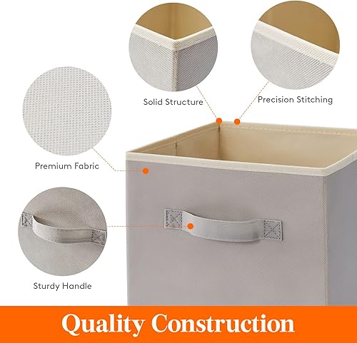 Miniatura 3 de Lifewit cubos para plegables de 11pulgadas para almacenaje, contenedores de tela plegables, cestos organizadores para estantes, juego de 6unidades,