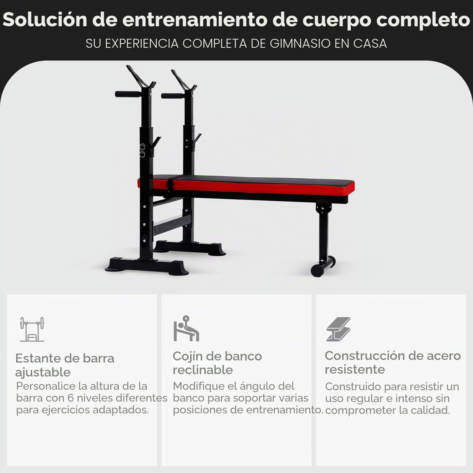 BalanceFrom Banco de entrenamiento multifuncional ajustable olímpico con soporte para sentadillas, extensión de piernas, predicador y almacenamiento de peso