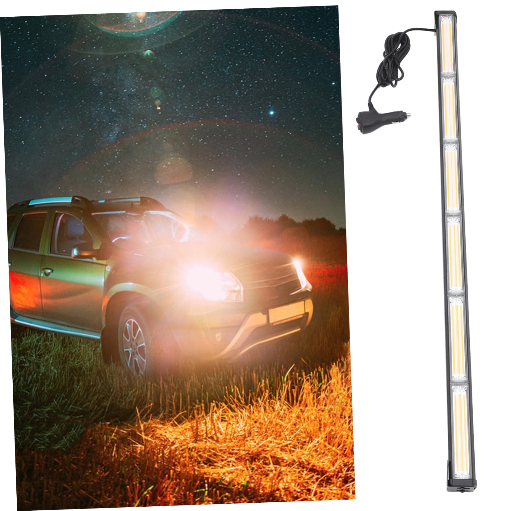 Cabilock Luz Estroboscópica Amarilla para Coche y Vehículo Industrial | Aleación de Aluminio, Pc, Cobre, Abs y Goma, Alta Luminosidad, Ligera, Instalación Sencilla