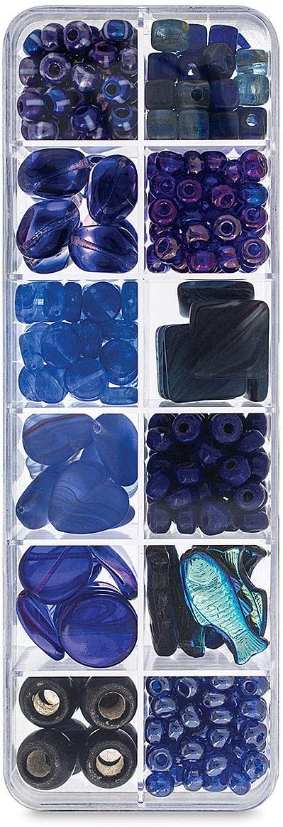 John Bead Czech Glass Bead Box Mix - Deep Ocean