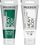MEEDEN Heavy Body Acrylic Paints: 8 Colors x 100ml Satin Finish Thick Acrylic Paint Set for Artists Painting on Canvas Crafts