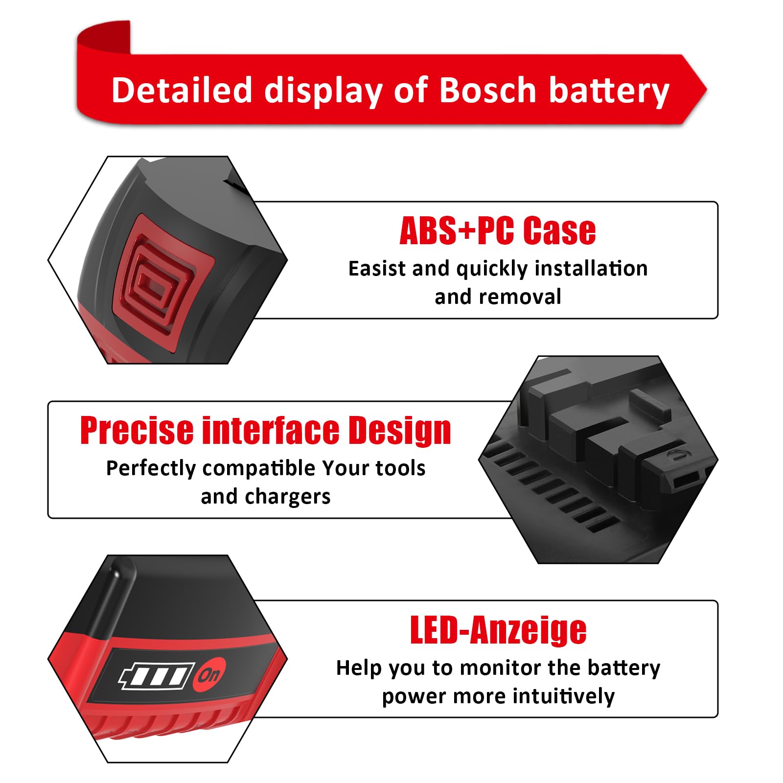 4 X 8000mAh Compatible avec Bosch Professional 18V Système GBA Batterie