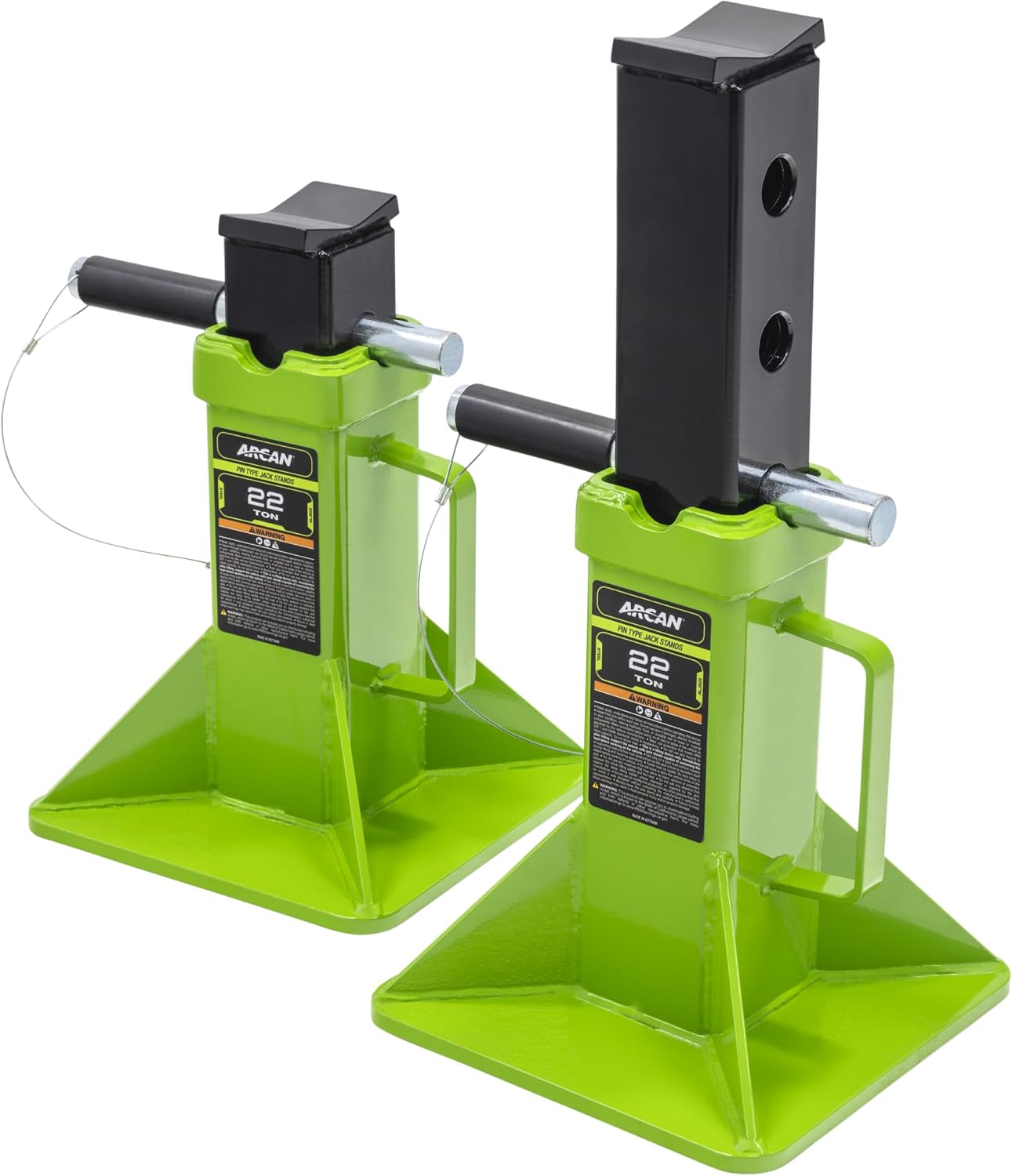 Arcan Professional Tools 22 Ton Heavy Duty Locking Pin Jack Stands (Pair)