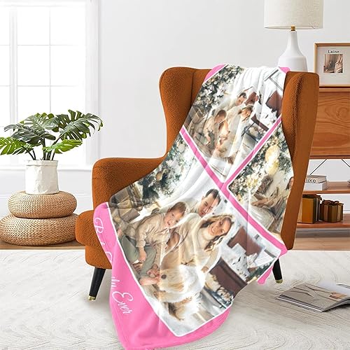 Miniatura 2 de LGNAZIO Manta personalizada con fotos, manta personalizada de collage de fotos, suave, con mis propias fotos, manta personalizada regalos para mamá,