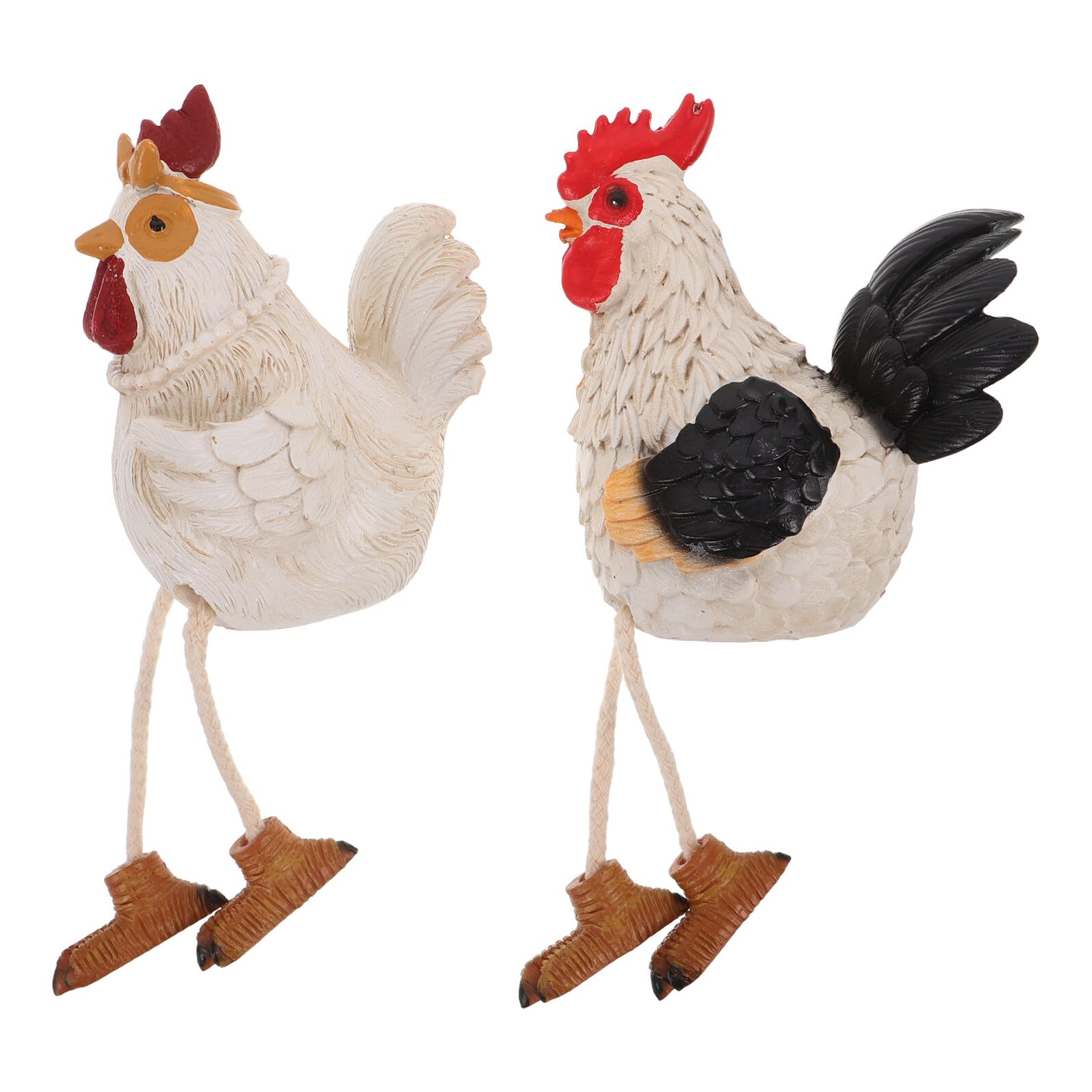Figurines poules suspendues pour déco Pâques rustique de table et jardin