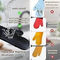 Vista 2 de Manoplas de horno de silicona, resistentes al calor, 500 °F, agarre duradero, antideslizante, manoplas de horno para cocina, resistentes al calor