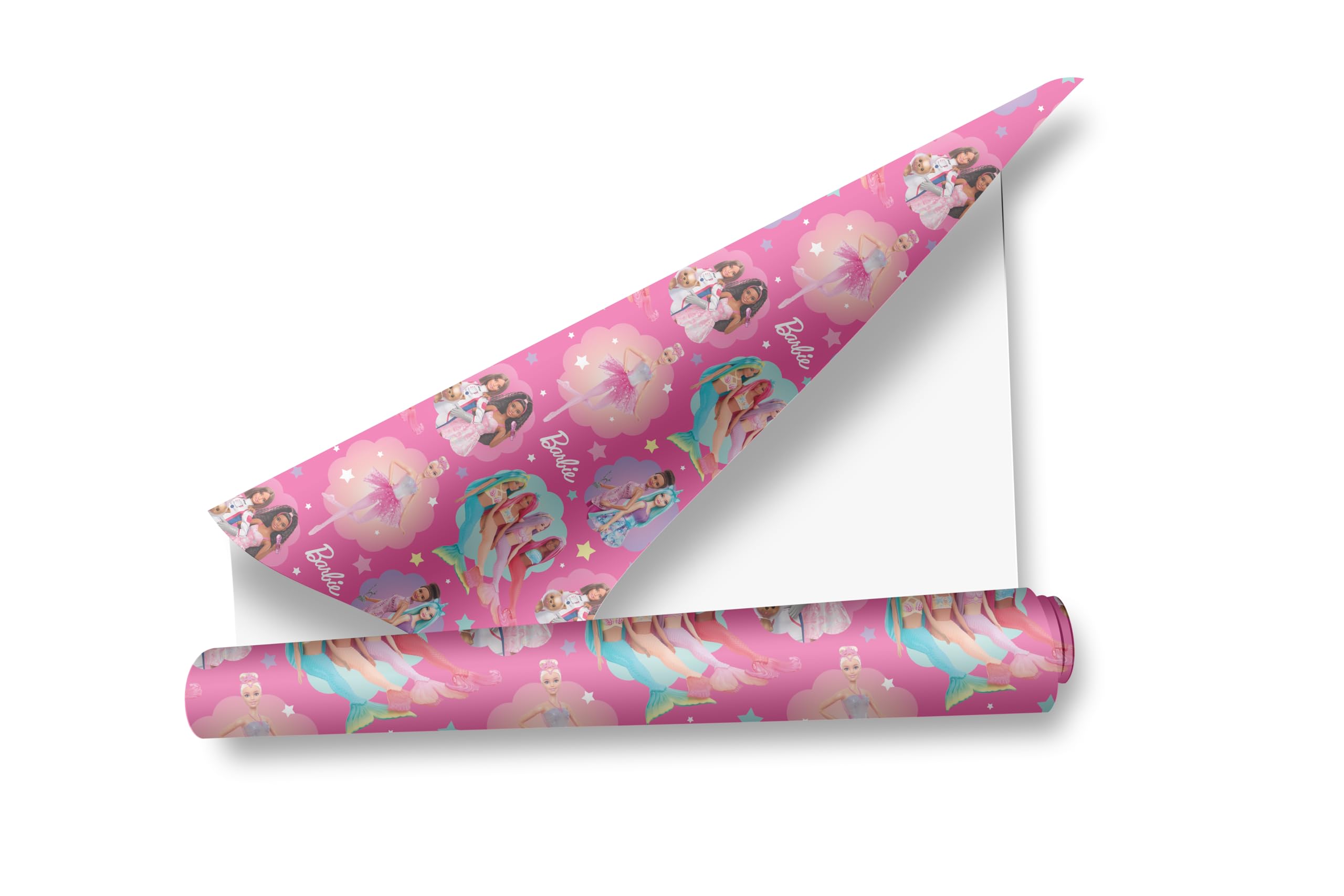 BARBIE WRAPPING PAPER 4M ROLL WRAP FOR BIRTHDAYS & ALL OCCASIONS