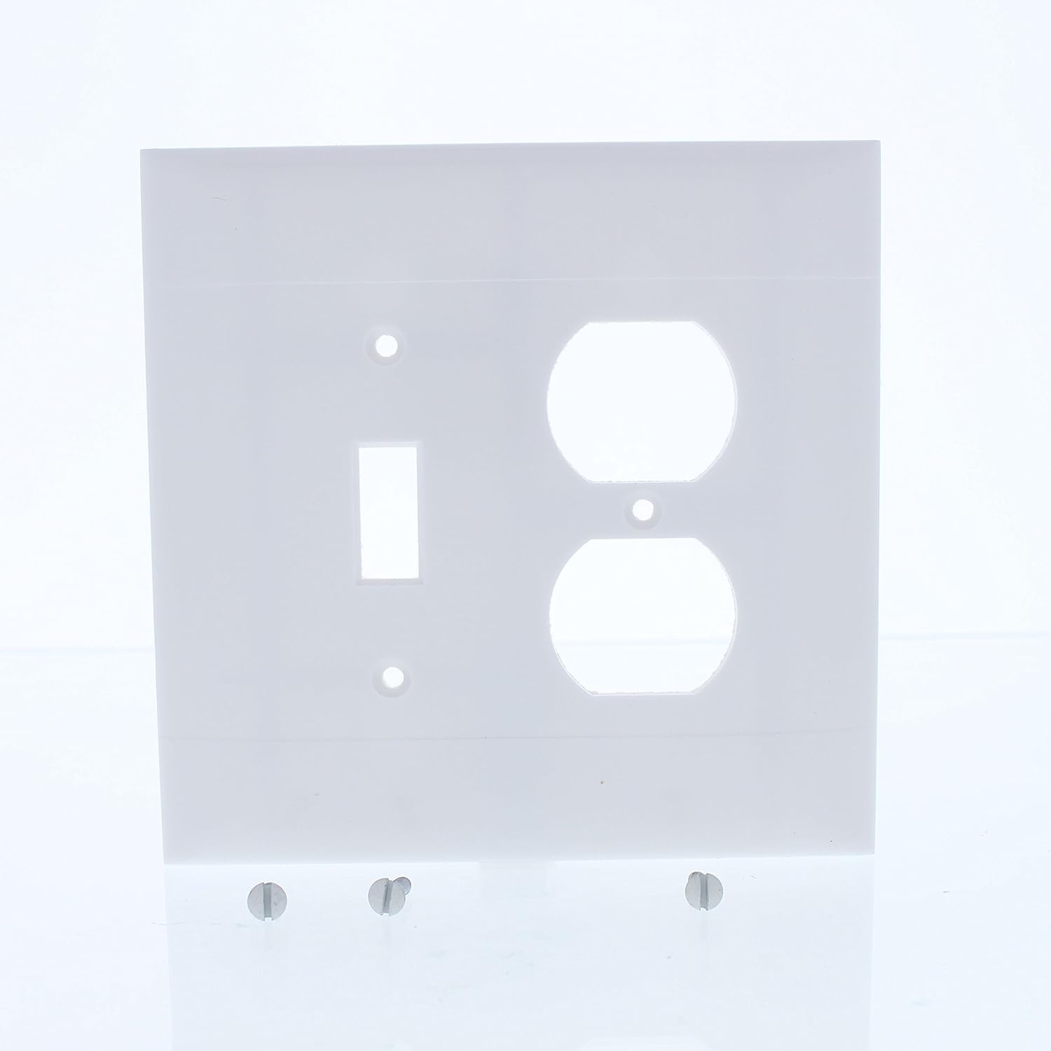 Legrand Pass & Seymour SPO18WU Plastic Jumbo Oversized Wall Plate, 2 Gang, Combination One Toggle Switch and One Duplex Receptacle Outlet, White (1 Count)