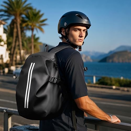 Vista 25 de Mochila de motocicleta,Mochila impermeable para casco para hombres,Accesorios de motocicleta,Mochila de viaje