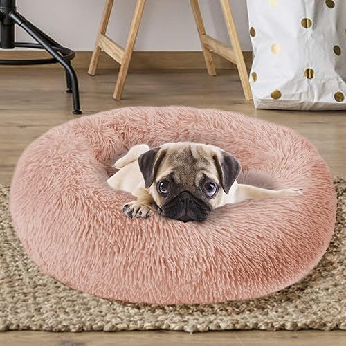 Vista 5 de Cama redonda para perros OQQ para gatos y perros medianos, lavable y redonda