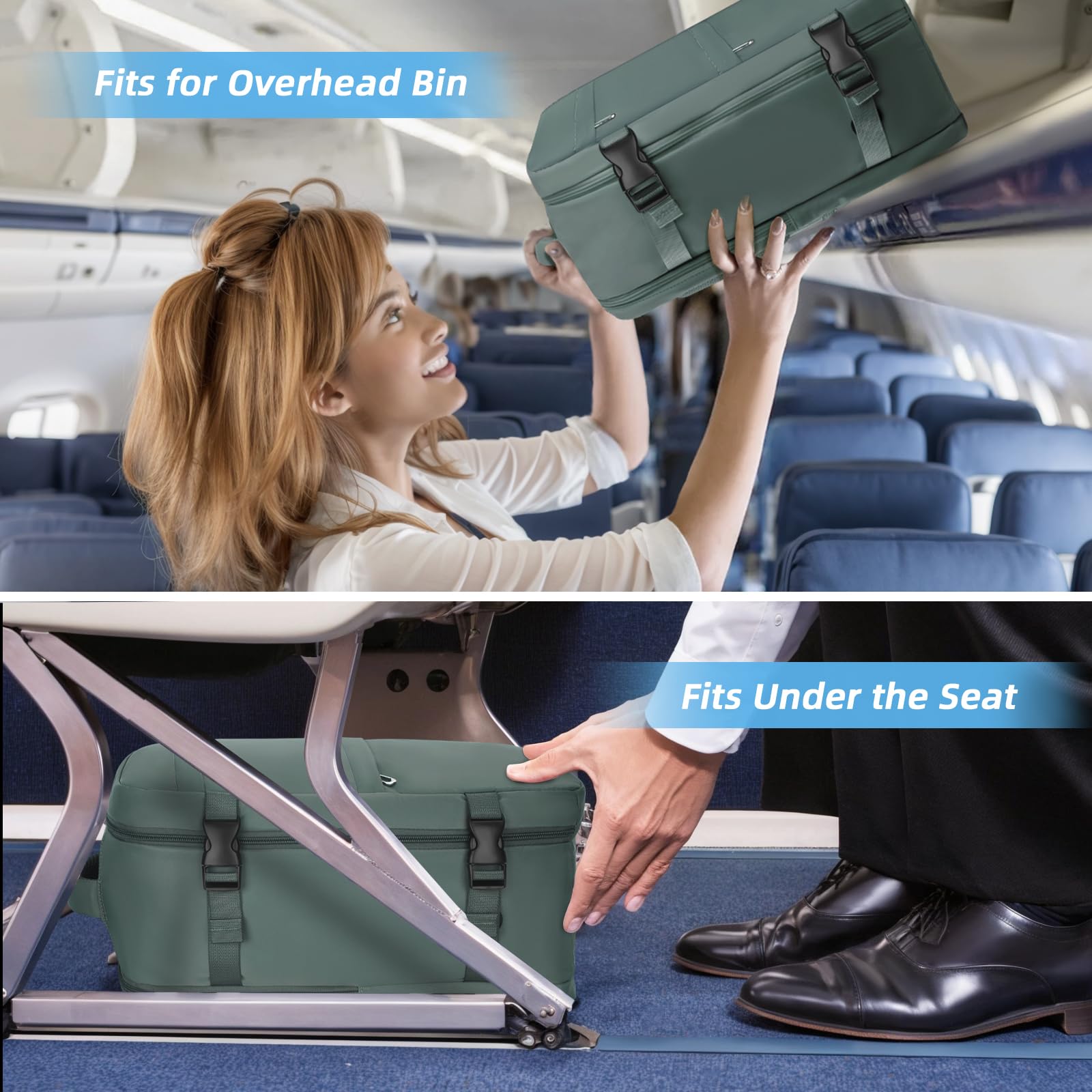 Cmezevi Zaino Ryanair 40x20x25, Zaino da Viaggio Aereo Bagaglio a Mano Cabina 20L, Zaino Sottovuoto Viaggio, Zaino Porta PC, Borsa per Donne e Uomini per Scuola Lavoro Trekking - Verde