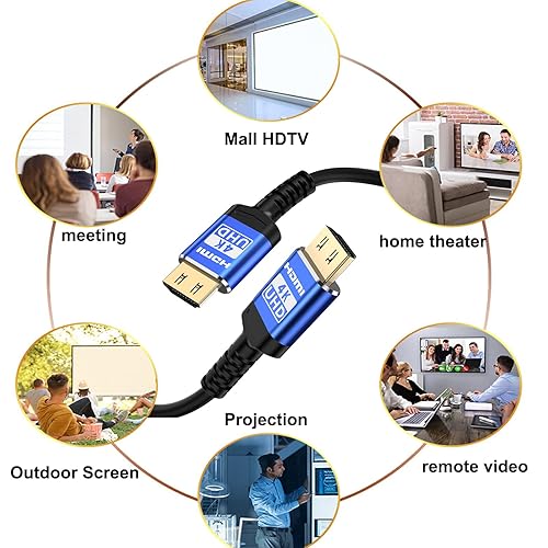 Miniatura 6 de Cable HDMI 18 Gbps de 30 pies con conectores de agarre, cable Ethernet 2.0 flexible de ultra alta velocidad 4K, compatible con 4K@60Hz 4:4:4 HDR,