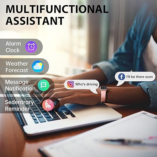 Miniatura 5 de Rastreador de actividad física con frecuencia cardíaca continua 247, monitor de oxígeno en sangre, reloj inteligente con monitor de sueño,