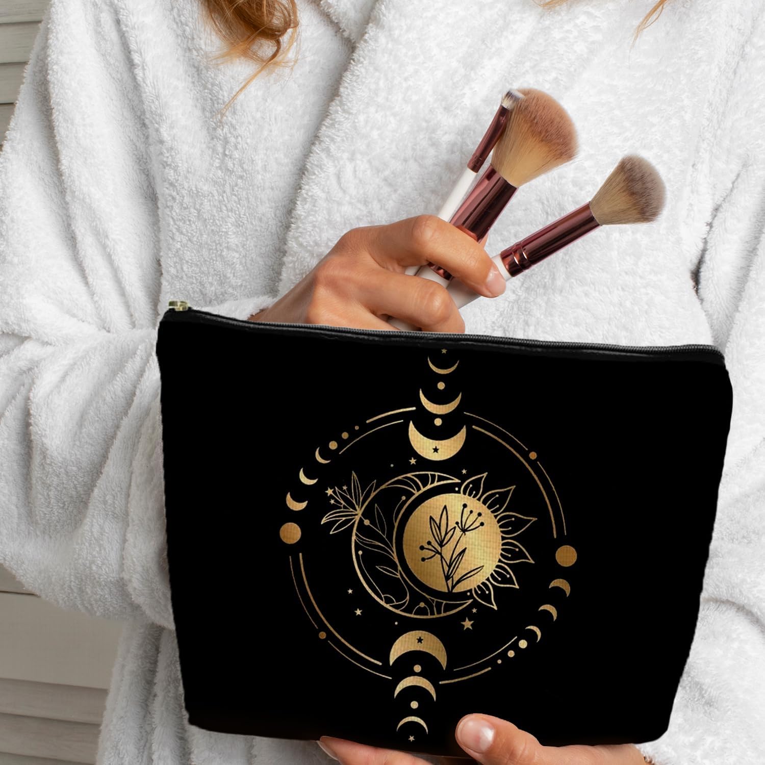 Moon Phase Aesthetic Makeup Bag, Witchy Gifts Makeup Bag Cosmetic Bag, Witches Halloween Pouch Bag Gifts for Women - Image 4