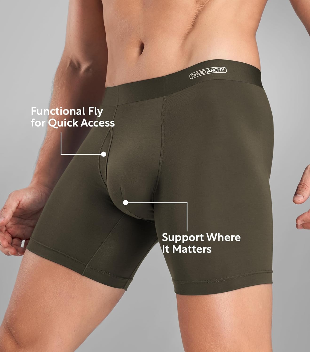 DAVID ARCHY Mens Underwear Silky Soft Second Skin Modal Boxer Briefs Waistfree Seamless Waistband Underwear for Men Pack of 4 - Image 7