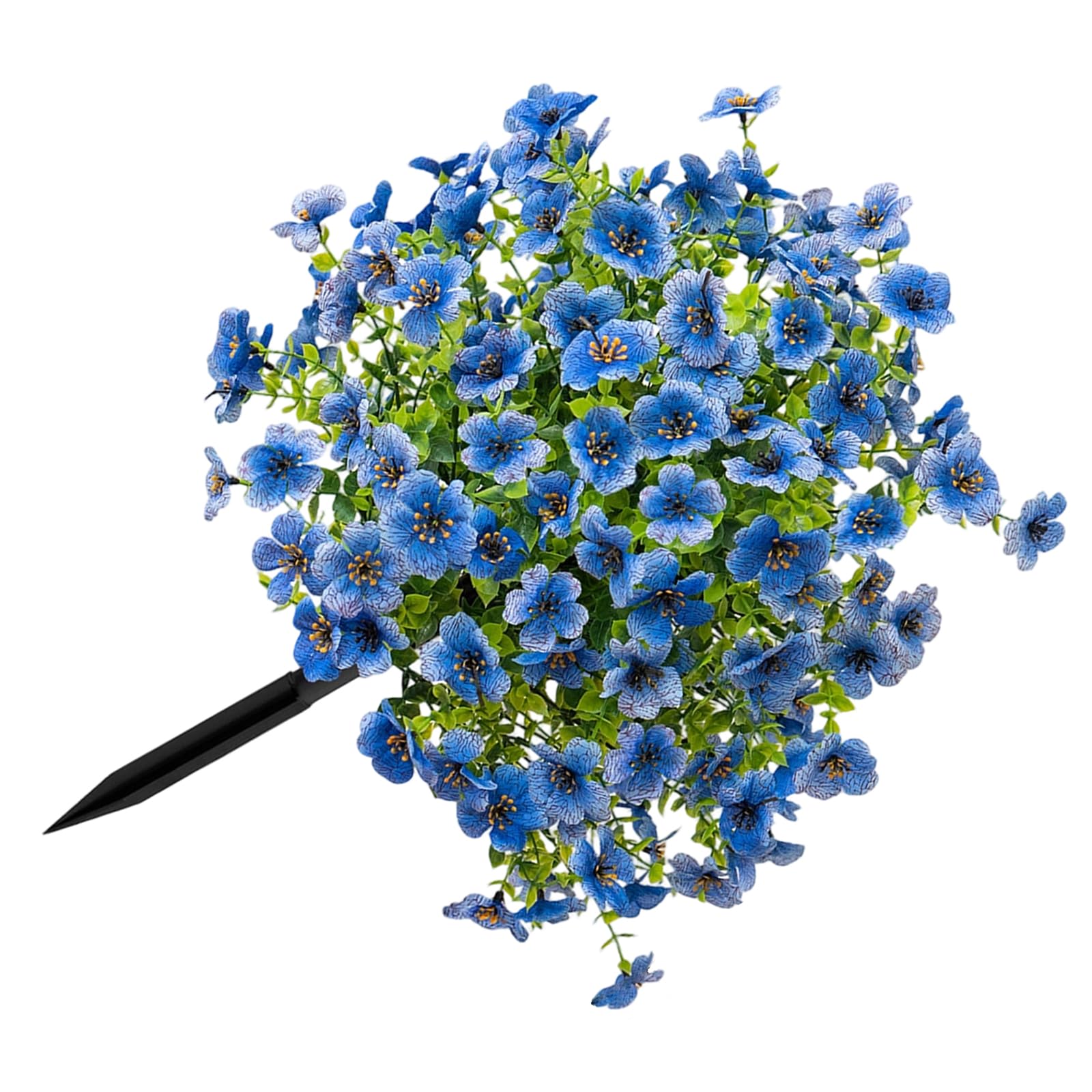 Tizuqe Blue Artificial Flower With Ground Stake For Garden Patio Yard Outdoor Fade And Weather Resistant Realistic Flower Fade Resistant Garden