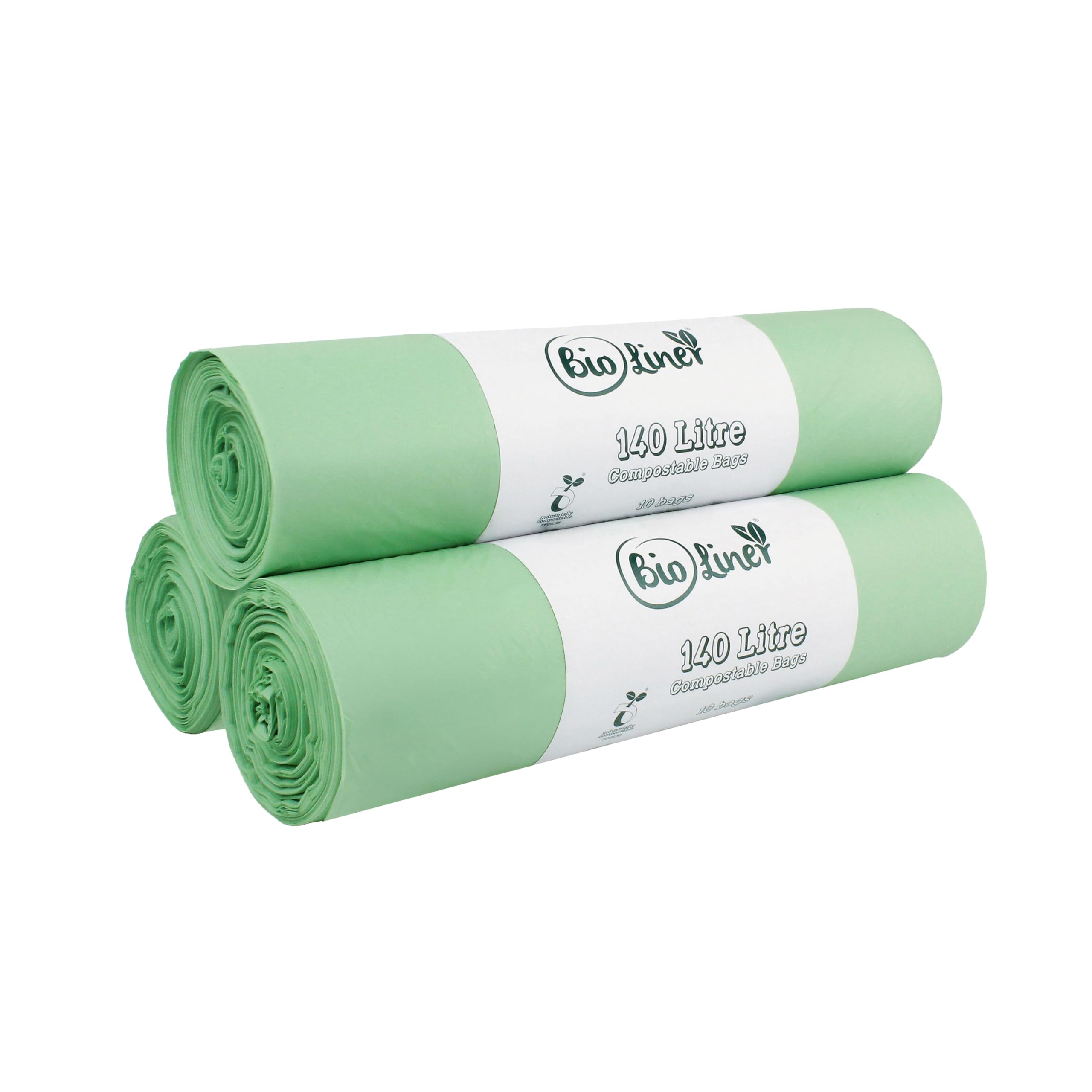 140 Litre x 30 bags BioLiner Compostable Wheelie Bin Liner - Biodegradeable Sacks/Liners - EN 13432 - Compostable 140L Bags with Composting Guide