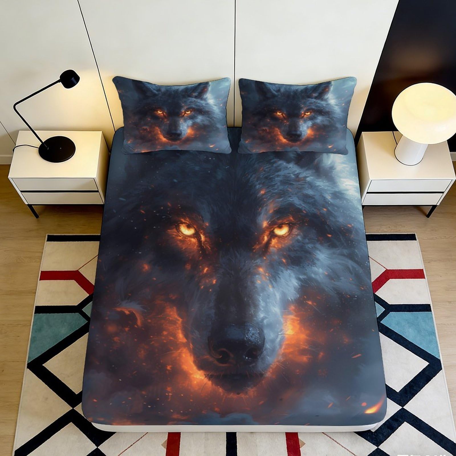 3D Printed Wildlife Fitted Sheet Microfiber Deep Pocket Bedroom Bedding Jungle Animal Mattress Fitted Cover Non-Slip Wrap Washable 120x200x25cm