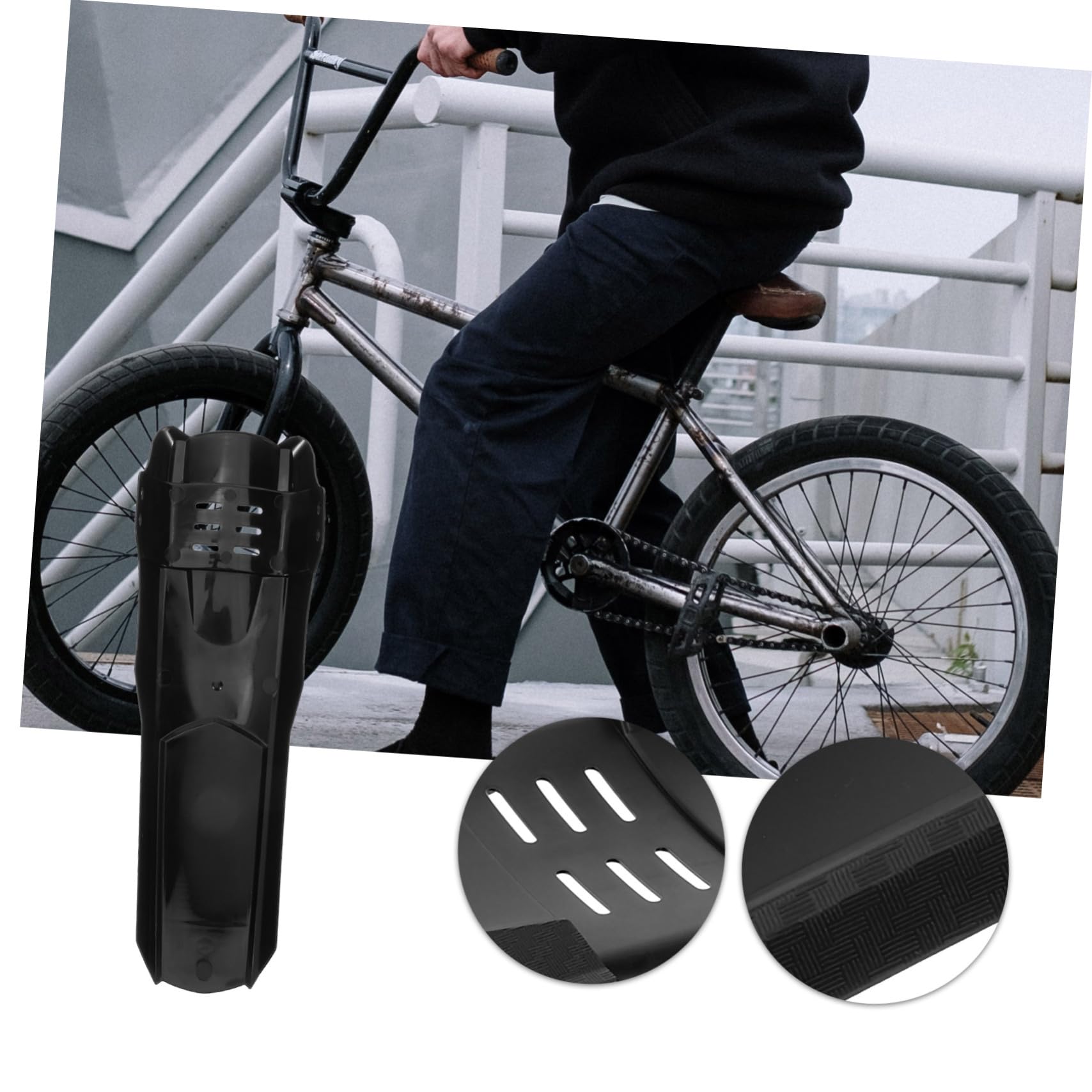 Gatuida Guardabarros Resistente para Bicicleta Resistente Al Desgaste Protector para Ruedas De Bicicleta Práctico De Fibra De Carbono Color Negro