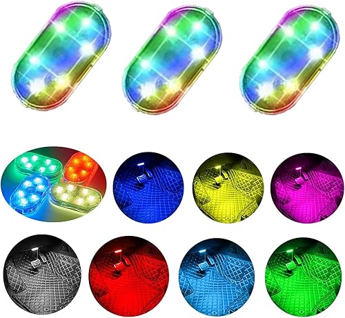 Miniatura 1 de FICBOX 3 luces LED para interiores de automóvil con 6 cuentas de lámpara LED brillantes luz de iluminación recargable USB luz de lectura portátil